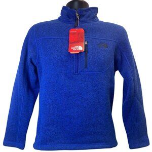 The North Face Boys Gordon Lyons 1/4 Zip Fleece Pullover Size L/14-16 Blue - New